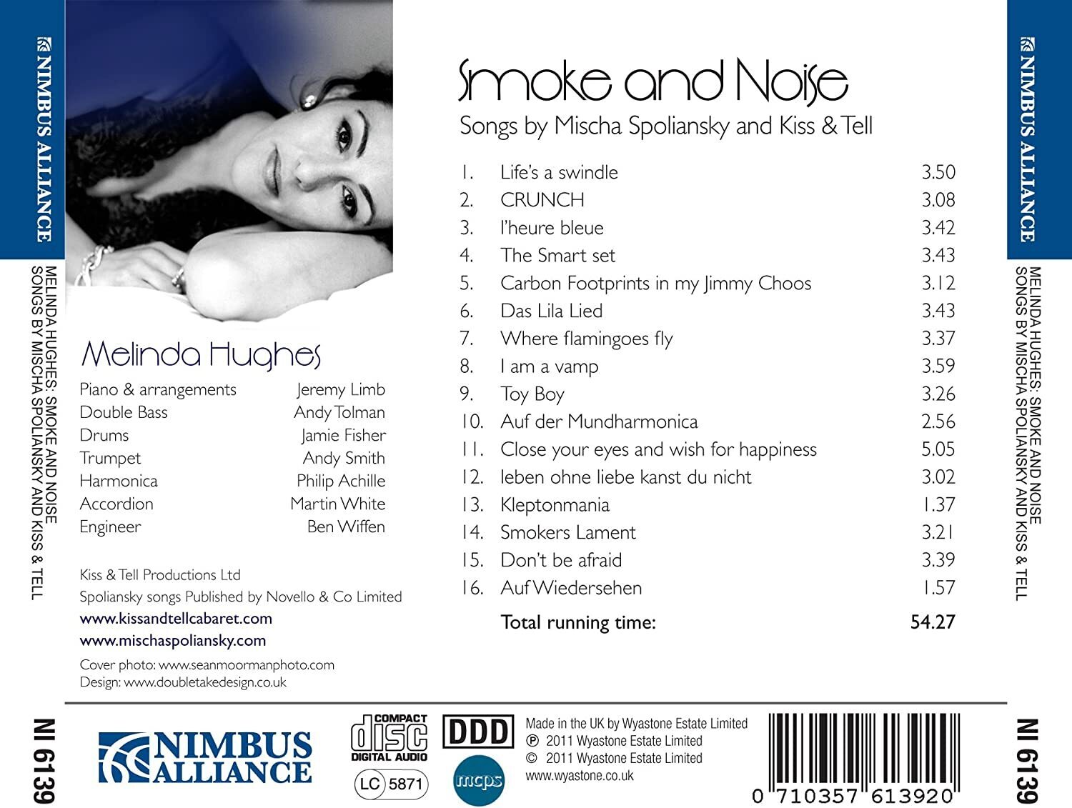 Melinda Hughes Smoke and Noise (CD) Album