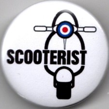 SCOOTERIST Pin Button Badge 25mm - LAMBRETTA - VESPA - MOD - SCOOTERING SCOOTER