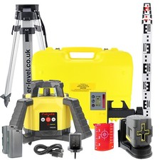 Rotary Laser Level Self Leveling For Ground-Works With Crossline & Tripod/Staff