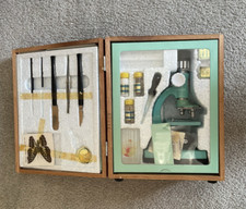 Vintage Teal Tasco Deluxe Zoom Microscope Kit...