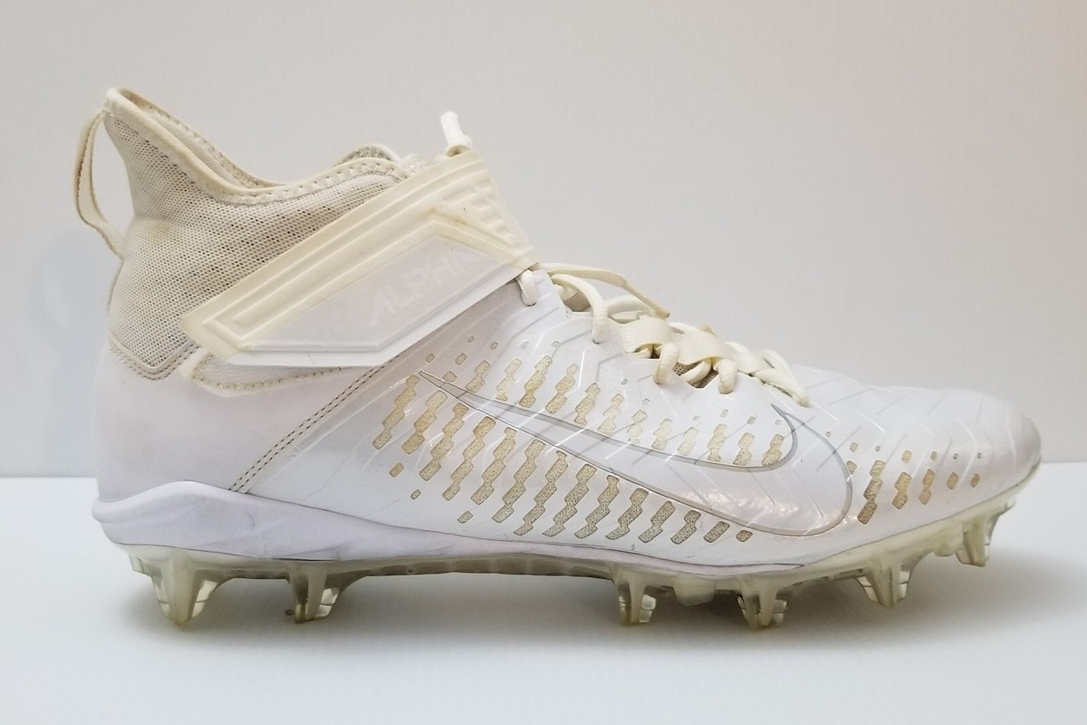 Nike Alpha Menace Pro 2 Mid Football Cleats White Chrome  display picture 1