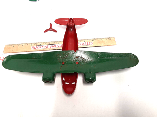 Vintage Wyandotte Tin Plane To Restore 9-1/4" Long x 12-3/4" Wing Span - Picture 5 of 10