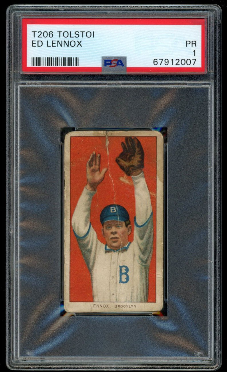 TOLSTOI 1909-11 T206 Ed Lennox PSA 1 TOUGH