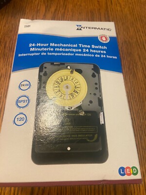 Intermatic T101 Mechanical Time Switch-Industrial Heavy Duty SPST 24Hr 120V-(F31