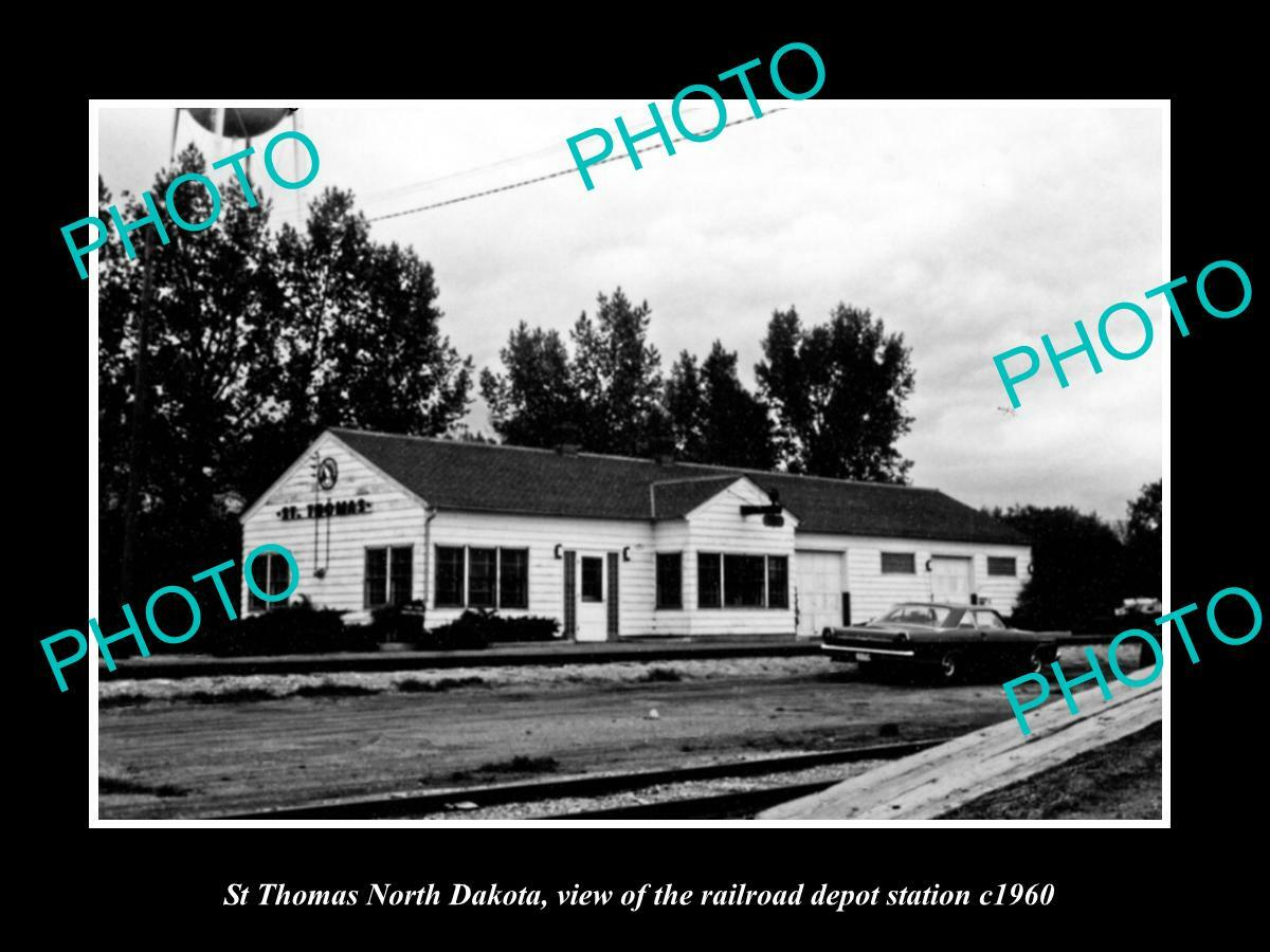 OLD POSTCARD SIZE PHOTO OF St THOMAS NORTH DAKOTA THE RAILROAD DEPOT 1960 eBay