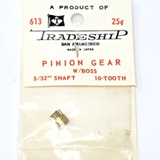 10 Tooth Brass Pinion Gear Slot Car Tradeship Module 0.5 3/32" Bore No Set Screw