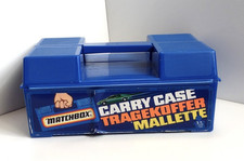 Vintage Matchbox Carry Case Blue Toy Car Storage 1980s no tray 9.75"x6.5"x4.5"
