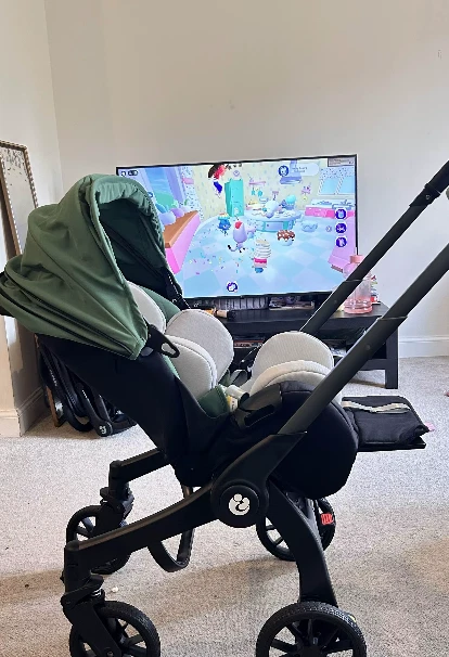 Cochecito de bebé 4 en 1 sistema de viaje combo asiento de coche plegable ligero de lujo Ar Foto 3 de 4