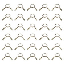 30Pcs 6mm ID 7.3mm OD Fuel Line Hose Clips 65Mn Spring Clips Clamps Gold
