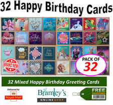 32 Birthday Cards Bundle, All Assorted Designs & Envelope Great Value Selection
