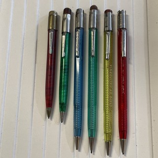 Vintage Scripto Translucent Mechanical Pencils Set of 6 Multicolor 60’s 70’s USA