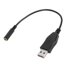USB A to 3.5mm Headphone Jack Adapter, for Headset Adapter, Active Clip Mic...