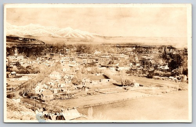 #ad Birdseye View of Baker City Oregon OR c1917 Real Photo RPPC $19.95