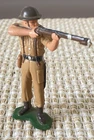 Vintage WW I Plastic Marx Toy Soldier Marching With Rifle E