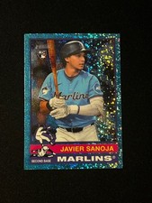 2025 Topps Heritage Chrome Light Blue Sparkle #167 Javier Sanoja Color Match RC