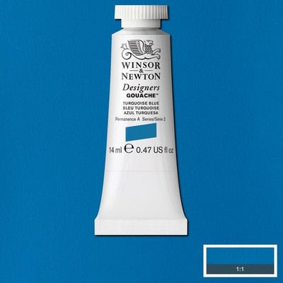 Winsor and Newton Designers Gouache 14ml Turquoise Blue