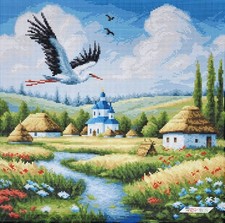 Bead Embroidery Kit Stork DIY Craft Kit Stamped Bead Needlepoint zpp-041