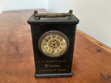 Antique STILL BANK & Clock Promo Advertising Harvey & Co. Pianos Boston 1904