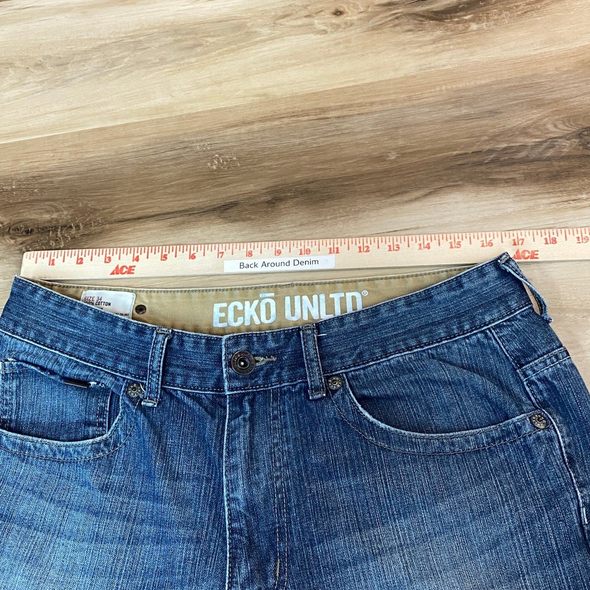 Vintage ECKO UNLTD Jeans Mens 34 Relaxed Fit Blue Denim Y2K | eBay