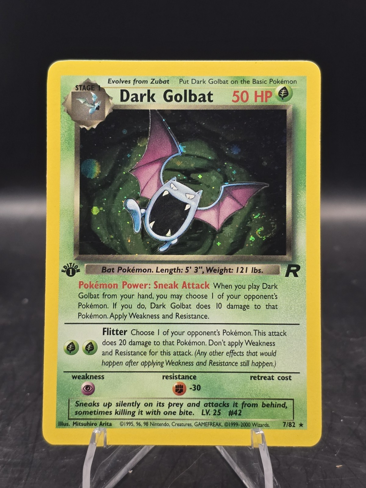 Pokemon TCG Dark Golbat 7/82 Team Rocket 1st Edition Holo Rare NM