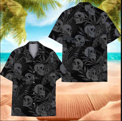 Tropical Skull Hawaiian Shirt Aloha Beach Summer Vacation Men's