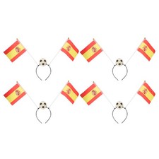  4pcs Soccer Spain Flags Headband - School Team Mini Flags Boppers Hair Clasps