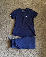 Figs Womens Scrub Set Navy Blue XXS Catarina Top  XXS/P Zamora Jogger Bottoms