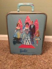 Vintage 1964 Mattel Barbie Doll Trousseau Trunk Hard Case Blue