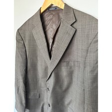 Hart Schaffner Marx Brown Glen Plaid Blazer Sport Coat 50R Made in USA Dillard's