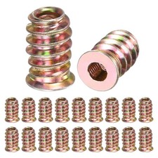 M METERXITY 20 Pack Threaded Inserts For Wood M4x15mm Hex Drive Nuts Gold Tone