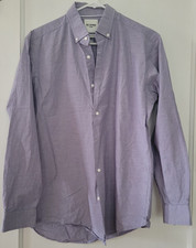 Ben Sherman Shirt Mens 15 Blue Button Up Long Sleeve Tailored Slim Fit 32-33
