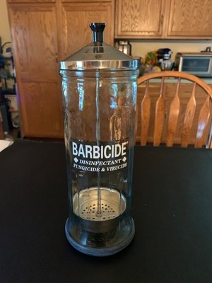 Barbicide Disinfectant 37 oz Glass Jar 11'' Container ~ King Research Inc, Canada