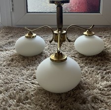 Golden Coloured Chandelier With Glass Shades