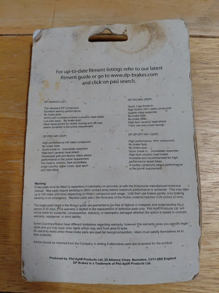NOVAS PASTILHAS DE FREIO DP FREIOS OFF ROAD / DP315 - Imagem 3 de 3