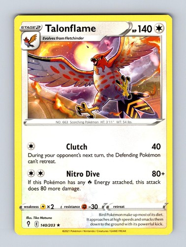 Talonflame 140/203 Evolving Skies Pokemon Near Mint Rare