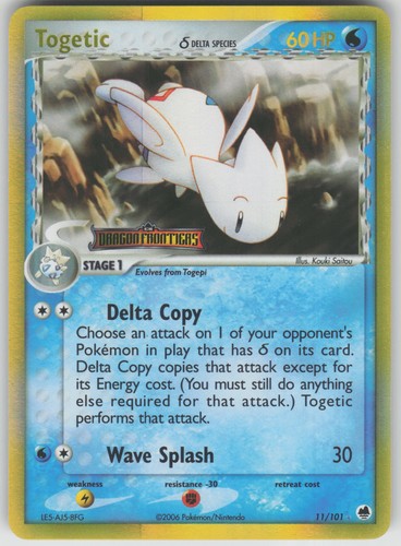Pokemon Togetic Delta Species) Holo Rare Reverse Holo EX Dragon Frontiers 11/101