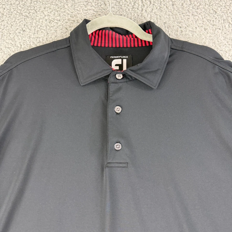 FootJoy Titleist Golf Polo Shirt Mens Large Black Prodry Lisle Short Sleeve - Image 2 of 4