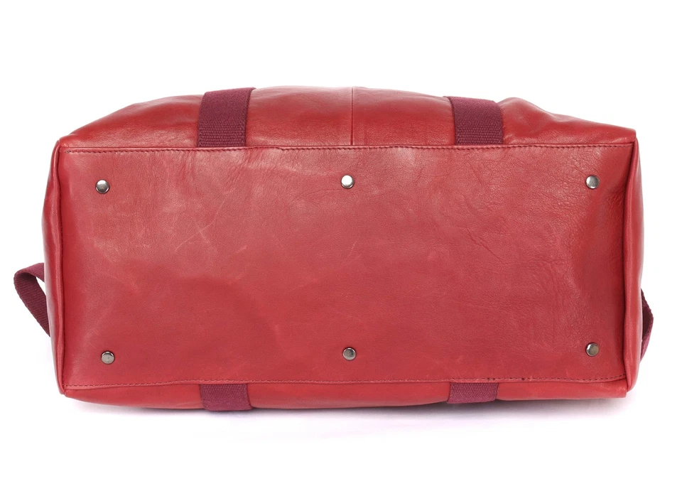 BOLSO DE VIAJE NUEVO CON ETIQUETAS LABONIA Napoli piel de becerro genuina borgoña lujo hecho a mano Italia Foto 4 de 4