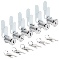 Uenhoy 6 Pack Cam Locks Keyed Alike, 1-1/8" 30mm Set for 1-1/8 Inch, Silver