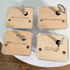 Lot of 4 Vintage Christmas Songs Sankyo Music Box Wind Up Movement with keys NEW