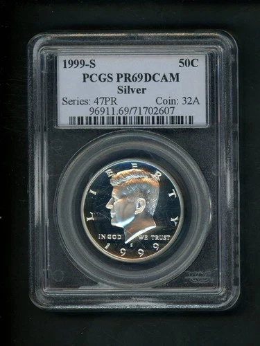 1999-S SILVER US Kennedy Half Dollar 50c .50 PCGS PR69 DCAM Proof Deep Cameo Gem