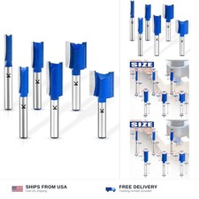 6Pcs Straight Cut Router Bit Set 1/4" Shank, 3/4", 5/8", 1/2", 3/8", 5/16", 1...