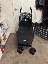 Cosatto Supa 3 Stroller Buggy 0-25kg With Raincover & Footmuff Black Silhouette