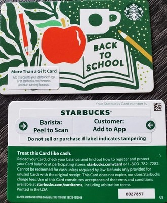 STARBUCKS 2026 ''BACK TO SCHOOL'' BC BACK GIFT CARD - SERIES #6349 - BRAND NEW!