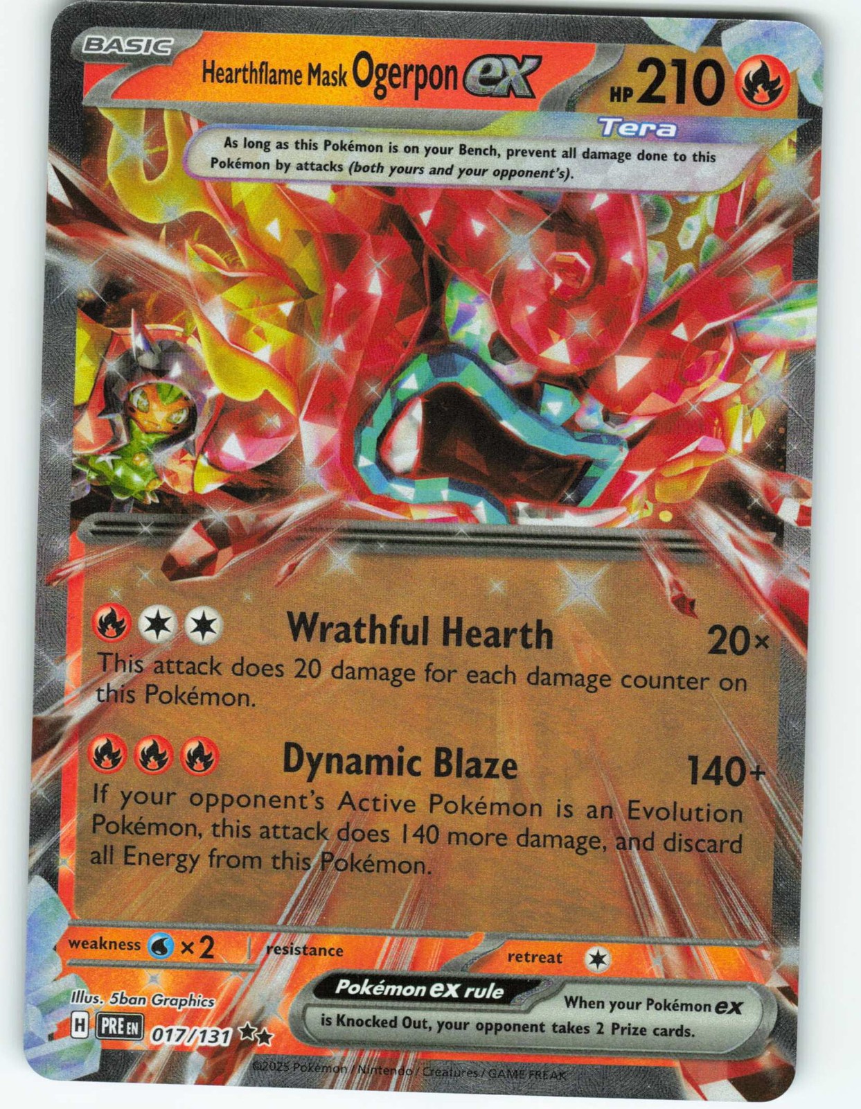 Hearthflame Mask Ogerpon ex - Holo - 17/131 Prismatic Evolutions - Pokémon TCG
