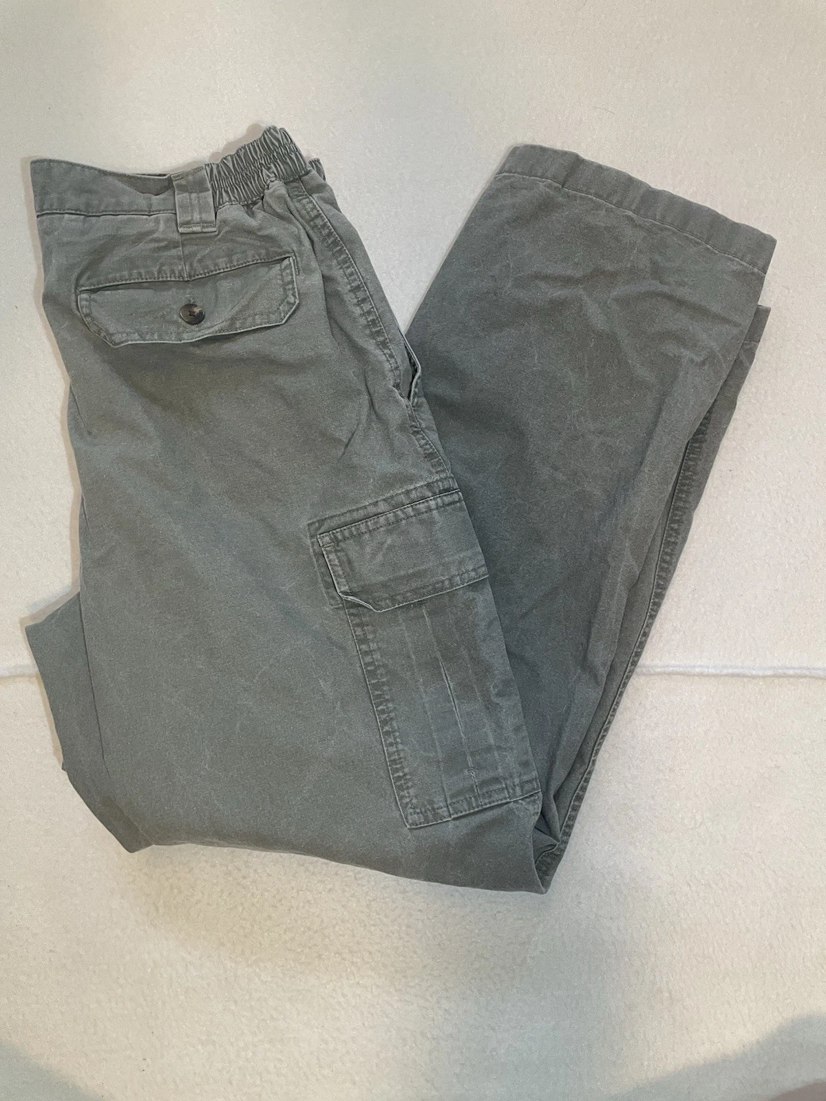 Vintage LL Bean Cargo Pants Gray Outdoor Hiking Mens Size 34x29
