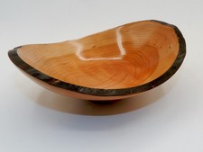 Handmade Natural Edge Bowl made from Fruit Cherry. Beautiful colors. 131