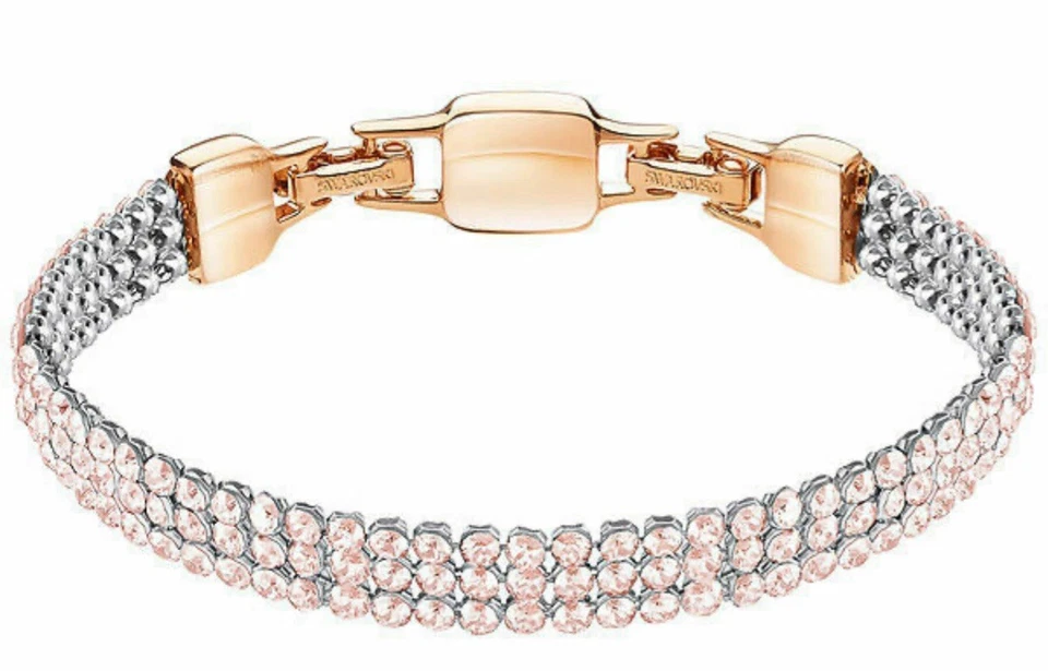 "Brazalete Swarovski Clim, chapado en oro rosa y piedras 5278710, 7,5"" venta al por menor $129" Foto 2 de 4