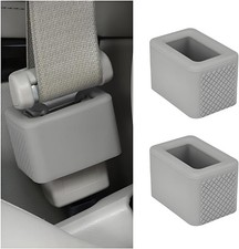Car Seat Belt Buckle Holder, 2PCS Silicone Vehicle Seatbelt Buckle Booster-Gray