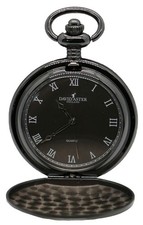 David Aster Mens Full Hunter Pocket Watch - Black